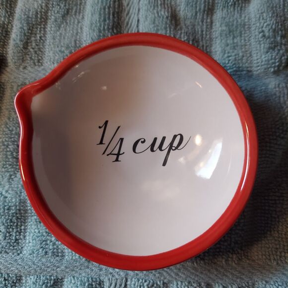 Mary Lake-Thompson Ceramic Measuring Cups Red Nesting One Hundred 80 Degrees - Picture 5 of 10